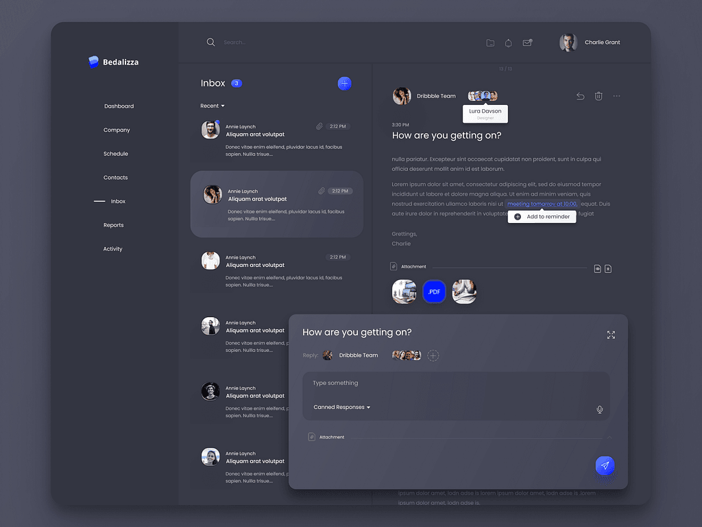 Bedalizza Collaborative Inbox preview